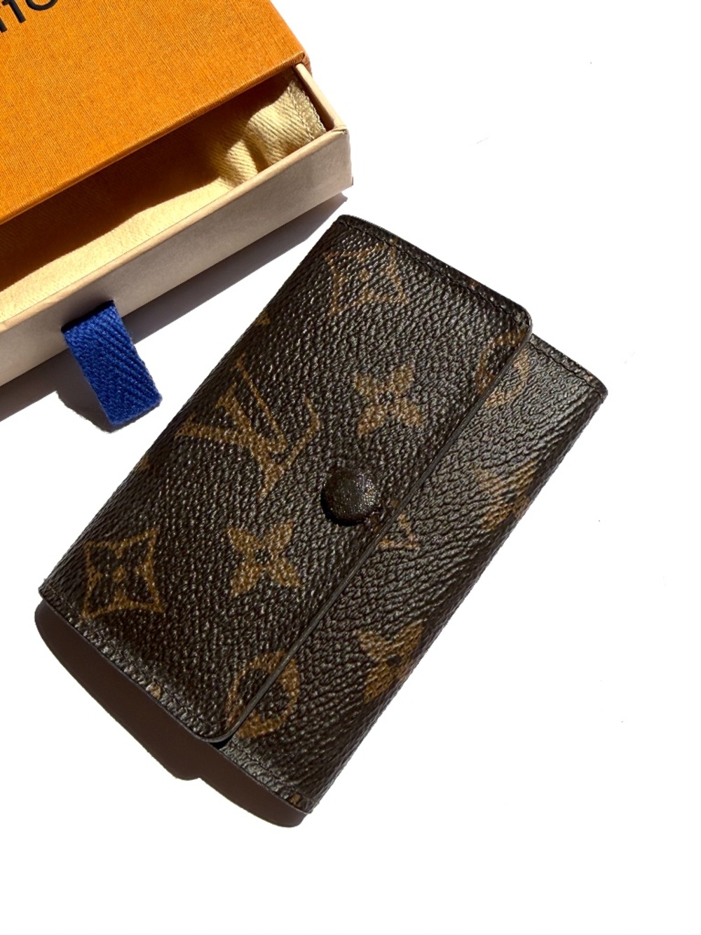 LOUIS VUITTON Monogram 6 Key Holder Case Brown Pink